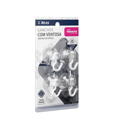GANCHO VENTOSA 4PC 0,5KG PLASTICO