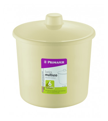 LIXEIRA C/ TAMPA 6L PLASTICO BR